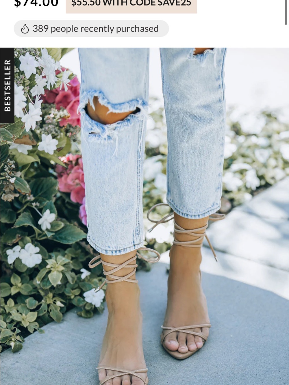 Vici Tan Lace-Up Mini Kitten Heel Sandals - Picture 5 of 5